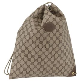 Borsa a tracolla GUCCI GG Supreme PVC Beige Oro 97 19 302 Auth 177502