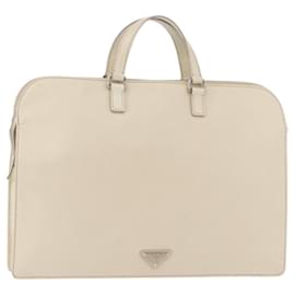 PRADA Business Tasche aus Safiano Leder Elfenbein Silber Auth bs34948A