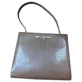 Autre Marque Vintage Handtasche aus beigem Eidechsenleder