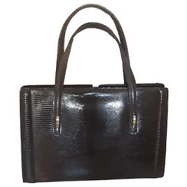Autre Marque Vintage braune Handtasche aus Eidechsenleder