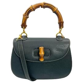 Borsa Gucci Bamboo in pelle verde