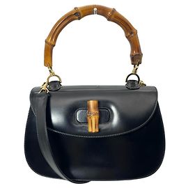 Gucci Bamboo Handtasche aus Leder Schwarz