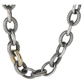 Collana David Yurman a maglie ovali in oro giallo 14K e argento sterling 1/5