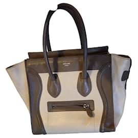 Celine Luggage Nano Bolso de piel bicolor - Céline