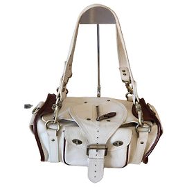 Borsa Mulberry in pelle bianca e marrone