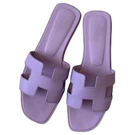 Hermès Oran Sandalen aus Epsom-Leder - Amethyst