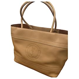 Cabas Yves Saint Laurent Rive Gauche en cuir beige