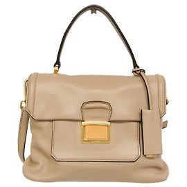 Borsa a mano in pelle da donna Miu Miu beige chiaro