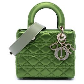 Dior Verde Pequeño Satin Cannage My ABCDior Lady Dior