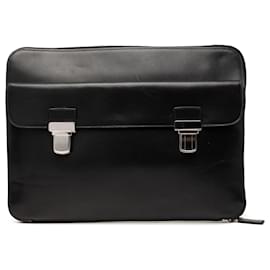 Clutch in pelle nera Saint Laurent