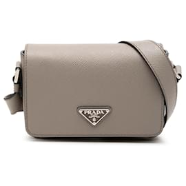 Prada Borsa a tracolla in Saffiano grigio