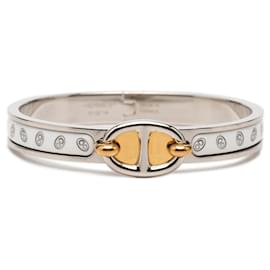 Bracelet Mini Clic Chaine d Ancre en émail blanc Hermès TGM