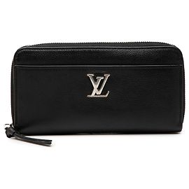 Louis Vuitton Lockme Zippy Geldbörse aus schwarzem Leder