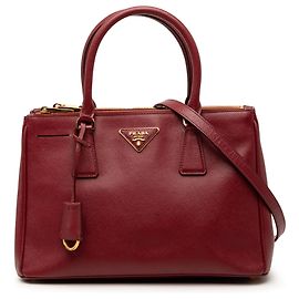 Borsa Prada Red Small Saffiano Lux Galleria Double Zip