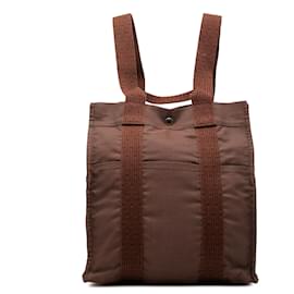 Zaino Hermès Herline MM in tela marrone