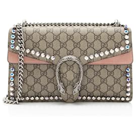 Borsa a tracolla Gucci GG Supreme Dionysus Media con applicazioni di cristalli