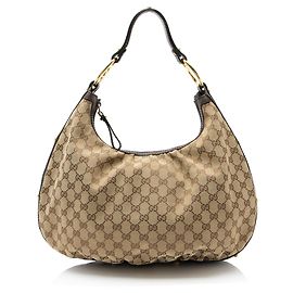 Borsa Hobo Gucci Vintage GG Canvas Interlocking G Studded