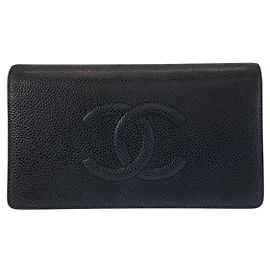 Chanel Leder Coco Mark Langgeldbörse