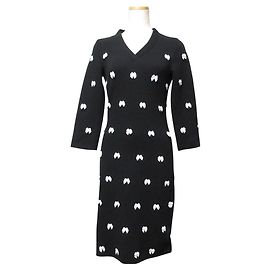 Moschino Boutique Strickkleid mit V-Ausschnitt