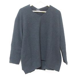 Autre Marque Pull à col en V en laine bouclée douce pas de calais à ourlet arrondi