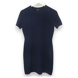 Vestido Theory em lã feltrada e cashmere com gola redonda Vestido de lã e cashmere