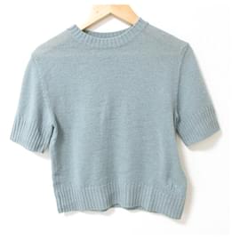 Jil Sander Woll-Strickpullover mit kurzen Ärmeln und Cropped-Schnitt