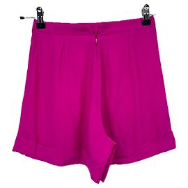 Autre Marque Pantaloncini in seta fucsia AMANDA UPRICHARD