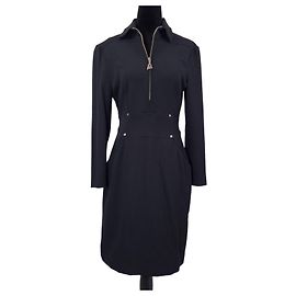 Vestido Midi Negro Minimalista Claude Montana