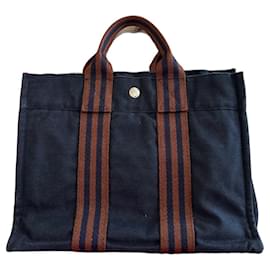 Borsa Hermès Tote PM in Tela - Blu Navy