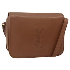 Borsa a Spalla SAINT LAURENT in Pelle Marrone Oro Auth am11629A - Saint Laurent