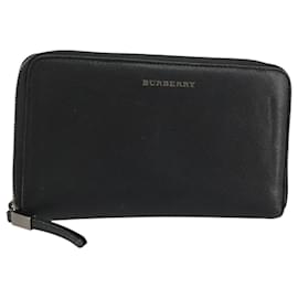 Cartera larga BURBERRY de cuero negro Auth bs35104 - Burberry