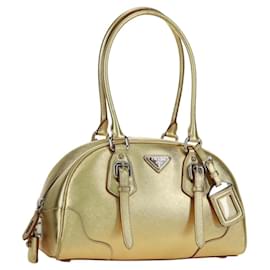 Borsa PRADA in pelle Safiano Gold Auth 179187SV