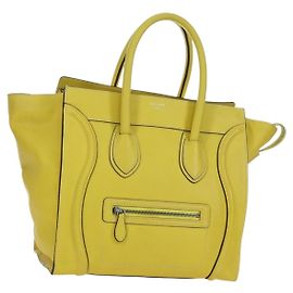 Céline CELINE Luggage Mini Shopper Handtasche Leder Gelb Auth ep14591V