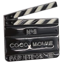 Spilla CHANEL metallo Black CC Auth 179780M - Chanel