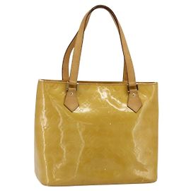 LOUIS VUITTON Monogram Vernis Houston Handtasche Beige M91004 LV Auth ep14601
