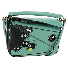 LOEWE × Ghibli Spirited Away Soot Sprites Puzzle Mini 2way Green Auth 167313SM