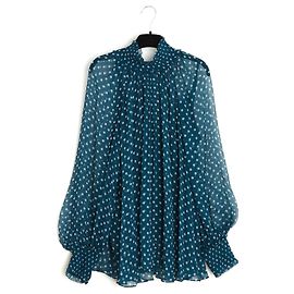 Zimmermann Blusa Otie de seda a lunares - Verde Azul