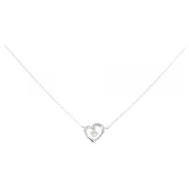 Autre Marque Collana 4℃ in oro bianco K10 e zircone cubico