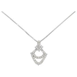 Autre Marque Platin-Diamant-Halskette