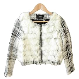 Autre Marque Chaqueta corta de tweed y piel de conejo VICKY