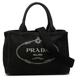 Mini borsa a mano in canapa con logo triangolo Prada