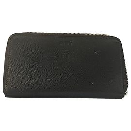 Portafoglio Bally in pelle nera con chiusura a zip