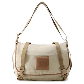 Borsa a tracolla Chanel in beige marrone e avorio