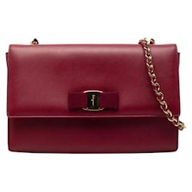Salvatore Ferragamo VIVA BOW Vara Ribbon Suede Chain Shoulder Bag