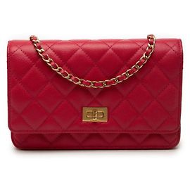 Borsa a tracolla con catena e portafoglio Chanel 2.55 Coco Mark Matelassé