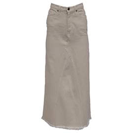 Saia midi Khaite com acabamento de borda crua em denim branco