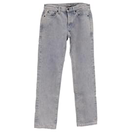 Jeans Cropped Saint Laurent in Denim Azzurro Chiaro