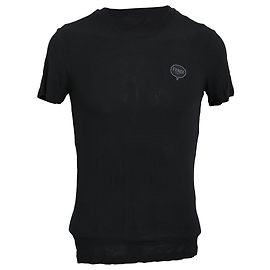 T-shirt in cotone nero con logo Fendi