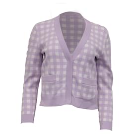 Maje Mystyle Karo-Cardigan aus violetter Viskose