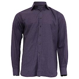 Camicia Etro in cotone violet texturizzato con bottoni
